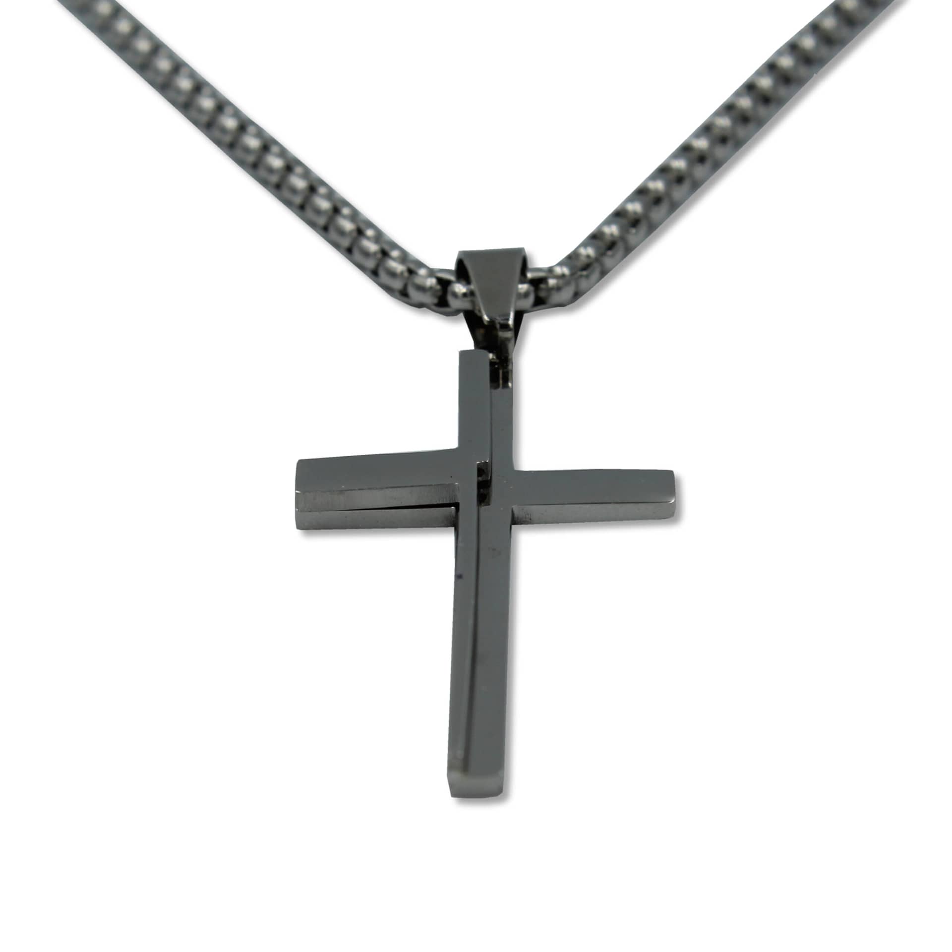 Ανδρικός ατσάλινος σταυρός με αλυσίδα
